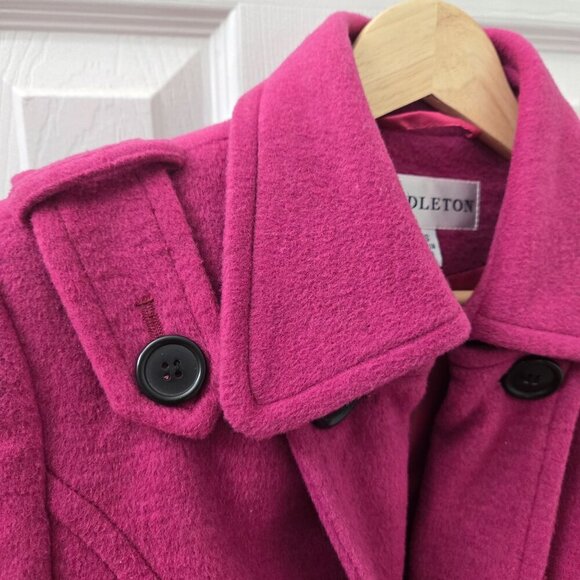 Pendleton Double-Breasted Coat Wool Blend XXS Womens Magenta Classic - Picture 13 of 16